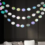 Maexus&reg; spalvinga vakarėlio dekoracija &ndash; 16 m blizgučių girlianda, disko dekoracija, vakarėlio užuolaida, spalvingas blizgutis, gimtadienio dekoracija, 4 m x 4 vnt.