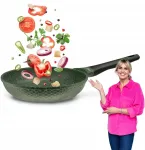 Tadar Konighoffer Žalias Husk granitinė keptuvė indukcijai, dujoms, nelipni, 24 cm