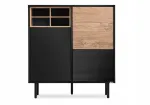 Juoda komoda Loft 150 ąžuolas antracitas Lofty Konsimo