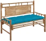 Sodo suoliukas su pagalvėle, 120cm, bambukas