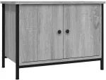 TV staliukas TV spintelė su durelėmis, pilka ąžuolo, 60x35x45cm, mediena