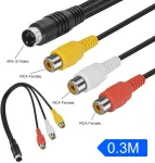 S-video 4-pin į 3 Rca Av moteri&scaron;kas kabelis, 0.3m