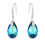 Diamond Sky Jewelry Sidabriniai auskarai moterims DiamondSky &bdquo;Baroque III (Bermuda Mėlyna)&ldquo; su Swarovski kristalais