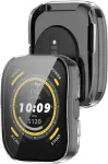 Feysentoe 2 dėklų rinkinys su stikliniu ekrano apsaugos skydeliu, suderinamas su Amazfit Bip 5 apsauginiu dėklu (skaidrus + skaidrus)