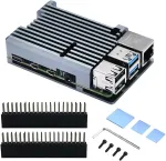 Geeekpi Raspberry Pi 4 Aliuminio Dėklas su Pasieniu Au&scaron;inimu (pilkas)