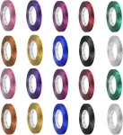20 ritinėlių metalizuotų serpentinų, 5 mm x 10 m dovanų juostelė rankdarbiams, blizganti juostelė, vestuvių dovanų juostelė, spalvingos juostelės vakarėliams ir gimtadienio dekoracijoms (10 spalvų)