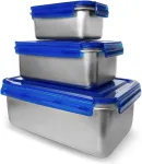 Xsquo Useful Tech 3 dalių 316 nerūdijančio plieno bento prie&scaron;piečių dėžutė, tinkama mikrobangų krosnelei, &scaron;aldytuvui, 2800 ml, 1400 ml, 600 ml, stovyklavimo prie&scaron;piečių dėžutė, prie&scaron;piečių dėžutė biurui, Vital Tools serijos bento