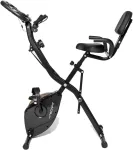 Techfit Sulankstomas treniruoklis dviratis su 8 pasiprie&scaron;inimo lygiais ir 4kg smagračio mase - Lcd ekranas, pulso jutikliai, atlo&scaron;as, vietą taupantis, treniruoklis dviratis su treniruočių juostomis namams, 120 kg apkrovos talpa