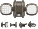 Honwell Led lauko apsaugos ap&scaron;vietimas, vandeniui atsparus Ip65 belaidis apsaugos &scaron;viestuvas, 600 liumenų, judesio jutiklis, lauko baterija, lauko prožektorius, sieninis &scaron;viestuvas, apsaugos &scaron;viestuvas sodui, bronzinis