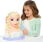 Just Play Disney Frozen 2 prabangus &scaron;ukuosenų galvos rinkinys Elsa su priedais, 17 dalių, žaislas vaikams nuo 3 metų