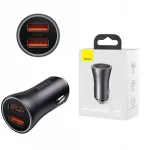 Baseus Golden Contactor Max automobilinis įkroviklis, 2x Usb, 60w (juodas)