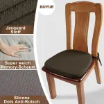 Buyue prabangus atminties putų kėdės pagalvėlė, 1 vnt., žakardo 40 cm U formos patogi valgomojo kėdės pagalvėlė, nuimamas neslystantis virtuvės kėdės sėdynės pagalvėlė (1 vnt., ruda)