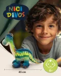 Nici Mink&scaron;tas žaislas Dino Snackilus 45 cm - Mėlynas - Mink&scaron;tas pliu&scaron;inis žaislas - Mielas kim&scaron;tinis žaislas apkabinimui ir žaidimui - Puiki dovanos idėja vaikams ir suaugusiems - 61572