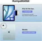 Jademall Klaviatūra Ipad Air 11 m2 - Belaidė klaviatūra, skirta Ipad Air 11 m2 2024/air 11 m3 2025, apsauginis dėklas su pie&scaron;tuko laikikliu, Qwertz vokiečių