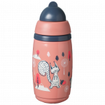 TOMMEE TIPPEE gertuvė su &scaron;iaudeliu INSULATED STRAW 266ml, 12m+, pink, 448017