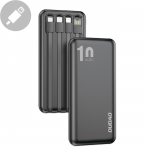 Dudao K6Pro Universal 10000mAh Power Bank su USB kabelis, USB Type C, Lightning baltos spalvos (K6Pro-baltos spalvos)