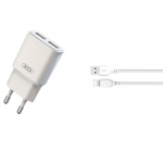 Įkroviklis XO L92С | 12W | 2,4A + USB-C kabelis, 1 m, baltas