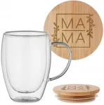 Dvigubo stiklo puodelis "Mama" 350ml