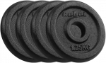 Ketaus svarelių rinkinys 4x1.25kg, skylė 31mm, klasikinė plok&scaron;tė, REBEL ACTIVE