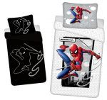 Patalynė świecąca w ciemności 140x200 Spiderman Człowiek Pająk 8438 bawełniana poszewka 70x90