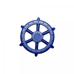 Piratų laivo vairas, mėlynas
