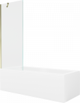 Vonia Mexen Cubik su apdaila ir stiklo sienele, 170x70 cm + 70 cm, Baltas+Gold/Transparent