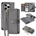 Dux Ducis Lawa Leather dėklas skirtas Apple iPhone 15 Pro - pilkos spalvos