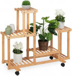 Relaxdays Augalų lentyna, bambukas, 79x95x36 cm, natūrali