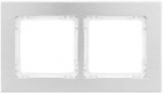 Karlik Elektrotechnik 7-0-DRA-2 DECO Universalus dvigubas rėmas - &scaron;lifuotas aliuminis (rėmas: sidabrinis dugnas: baltas) 7-0-DRA-2