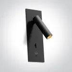 3W LED įleidžiamo montavimo sieninis &scaron;viestuvas- skaitymo lempa, juodas, 3000K, su USB A ir USB C jungtimis, 65746RA/B/W