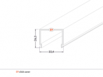 LED juostos profilio dangtelis E9 CLICK, baltas, 2m