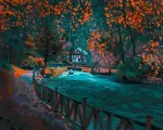 SuperColor Tapyba Pagal Skaičius: &bdquo;Rudens vaizdas prie upės&ldquo; 40x50 cm