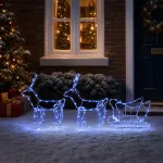 &Scaron;iaurės elnių ir rogučių kalėdinė dekoracija LOVIISA 240 LED