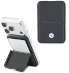 Dėklas Portfel BMW Carbon Metal Logos MagSafe antracito