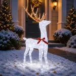 3D Kalėdų elnias LOVIISA 140 LED &Scaron;alta balta 70 x 26 x 128 cm