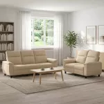 Sofa Sofos komplektas 2 vnt. Kreminė Audinys