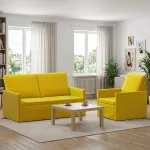 Sofa Sofos komplektas 2 vnt. Geltona Aksomas