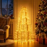 Kalėdinių LED dovanų dėžučių rinkinys 250 LED &Scaron;ilta balta
