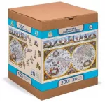 Hobilt Medinė dėlionė senovinis pasaulio žemėlapis Nova Terrarum, 200 detalių