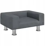 Vaiki&scaron;ka aksominė sofa 50x40x26,5 cm, tamsiai pilka