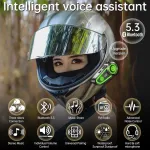 Yytfy motociklo &scaron;almo garsiakalbis bluetooth ausinės bluetooth &scaron;almo ausinės su balso asistentu, ipx67 atsparios vandeniui ir hifi garso kokybės bluetooth ausinės 1200 mah baterija