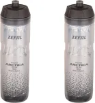 Zefal Pack Arctica 75 - dvigubas paketas 750 ml dviračių gertuvės - izoterminė dviračio gertuvė - bekvapė ir nepralaidi vandeniui - be Bpa sportinė gertuvė - sidabrinė/juoda