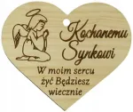 &Scaron;irdelės formos pakabukas žvakei su virvele Graviruotas Mylimam Sūnui