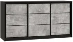 Stumdoma komoda su stalčiais 180 cm Loft miegamajam su strypu, betoninė
