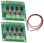 Youmile 2 vnt. Pc817 4 kanalų optronų izoliacijos plok&scaron;tė įtampos keitiklis 3.6-30v tvarkyklės fotoelektrinis izoliuotas modulis su 24awg kabeliu