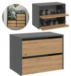 Batų spintelė moderni komoda prie&scaron;kambariui antracito spalvos - ąžuolo artisan