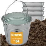 Metalinis cinkuotas kibiras 5l stiprus cinkas 5 vnt sodo kibirėlis