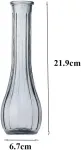 Stiklinė vaza, 20 cm auk&scaron;čio, plona, siauru kakleliu, skaidrios mini vazos stalo dekoravimui, namams, svetainei, biurui ir kompozicijoms, vestuvėms, vakarėlių dekoravimui