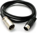 System-s audio kabelis 150 cm xlr 3 kontaktų ki&scaron;tukas į audio din 5 kontaktų ki&scaron;tuko adapterį, juodas