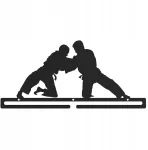 Didelis metalinis pakabinamas medalių laikiklis Judo Ju-jitsu Grumtynės Kovos Menai juodas